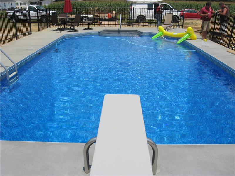 diving board over pool