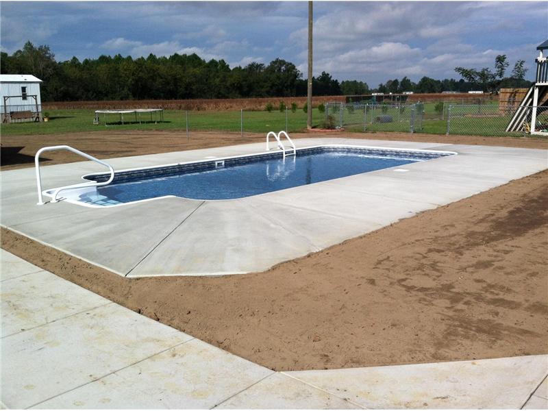 newly constructed inground pool