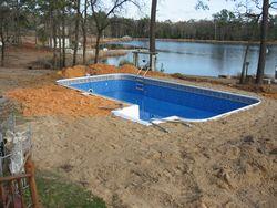 Dirt and Soil Filled in Around Pool Frame | Pool Builder | Fayetteville, NC
