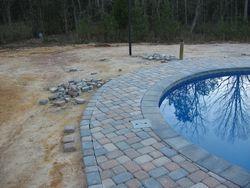Bricks Layed around Perimeter of Swimming Pool  | Swimming Pool Contractor | Fayetteville, NC