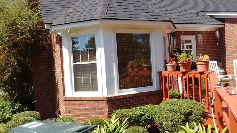 bay window on brick house