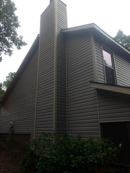 Vinyl Siding Along Chimney, Fayetteville NC Siding Contractor