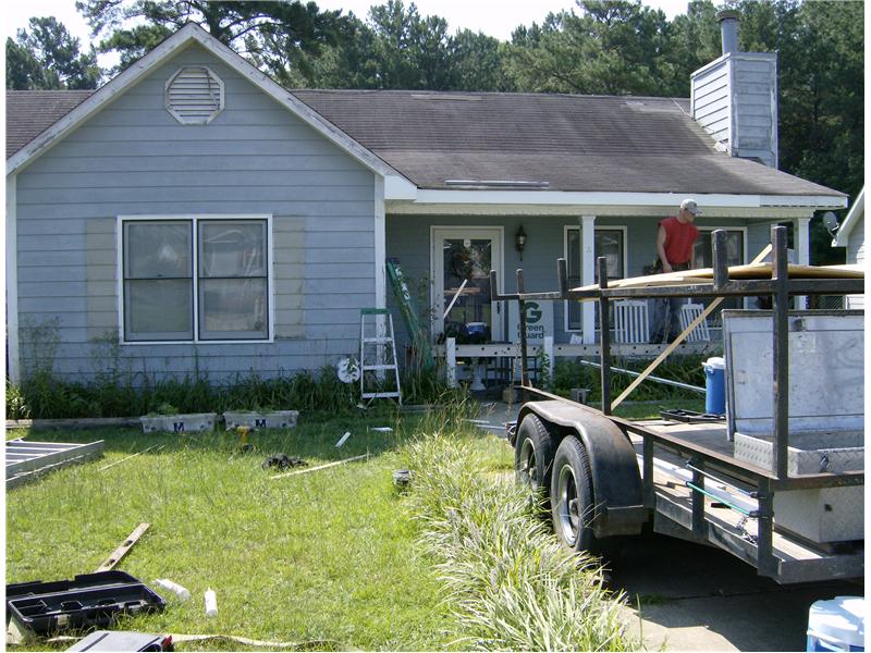 Blue House Getting New Siding Installed | Siding Contractor | Fayetteville, NC