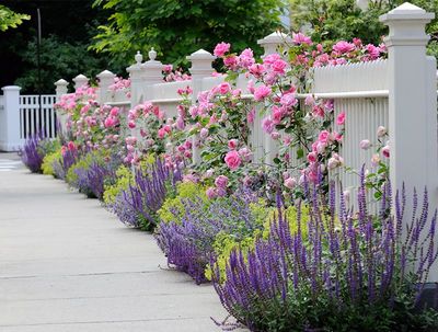 Garden Fence with Roses — Hickory, NC — Fister Fence of Hickory LLC