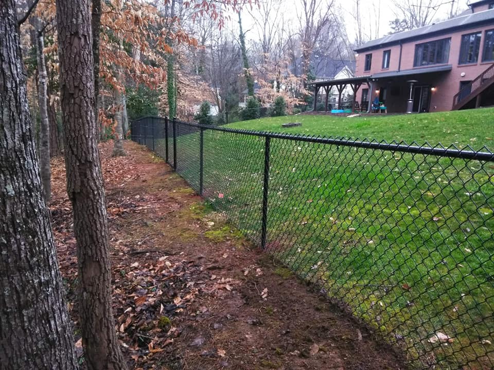 Black Chain Link Backyard — Hickory, NC — Fister Fence of Hickory LLC