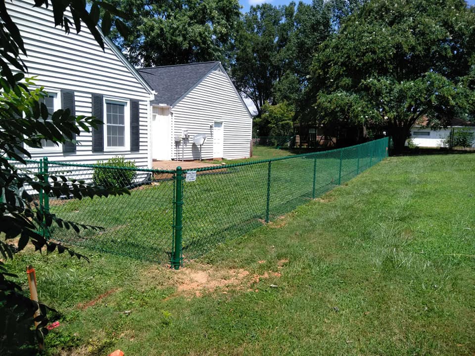 Green Chain Link Fence — Hickory, NC — Fister Fence of Hickory LLC