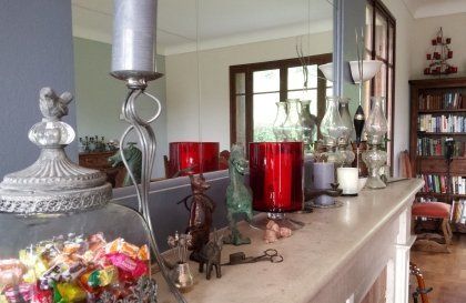 The salon fireplace