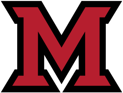 A red and black letter m on a white background