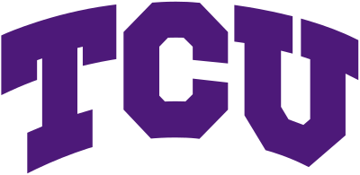 The tcu logo is purple and white on a white background.