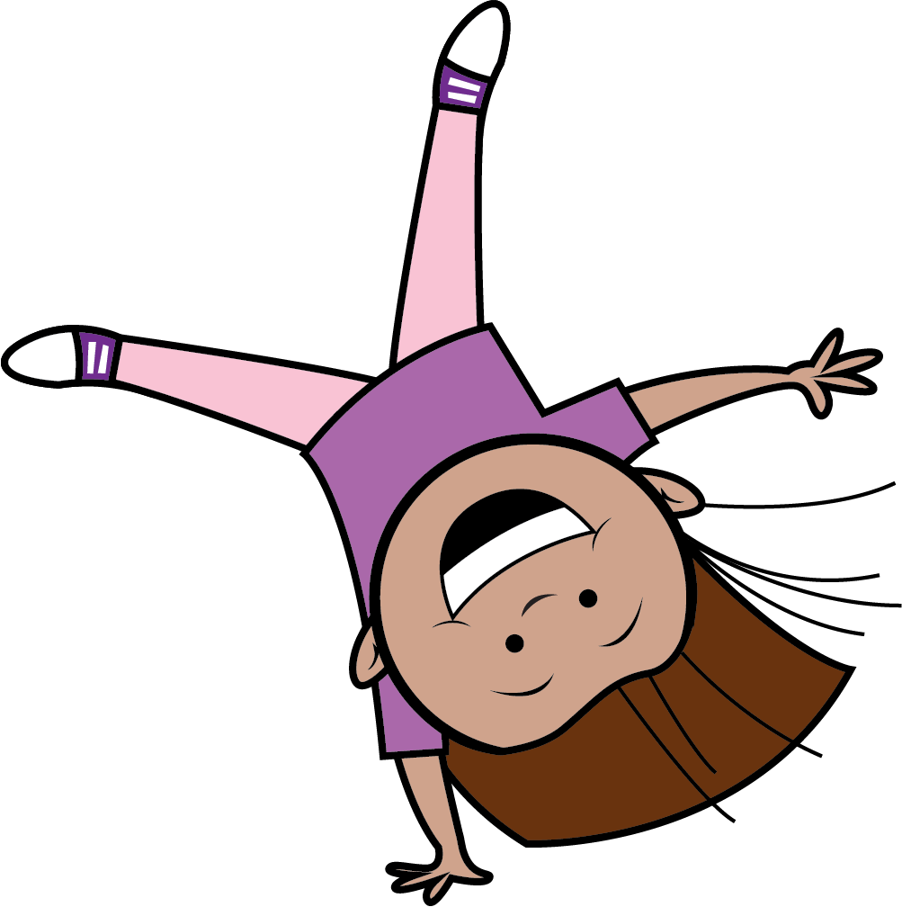 Little girl doing cartwheel