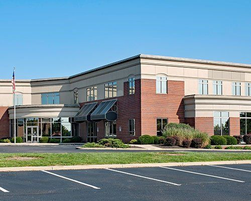 Red Brick Building with Concave Entrance