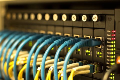 Structured Network Cabling — Network Switch and Cable Warm Color in Miami Valley, OH