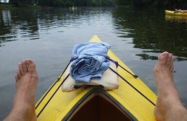 Canoe — Yellow Canoe on River in Kankakee, IL Canoe — Yellow Canoe on River in Kankakee, IL