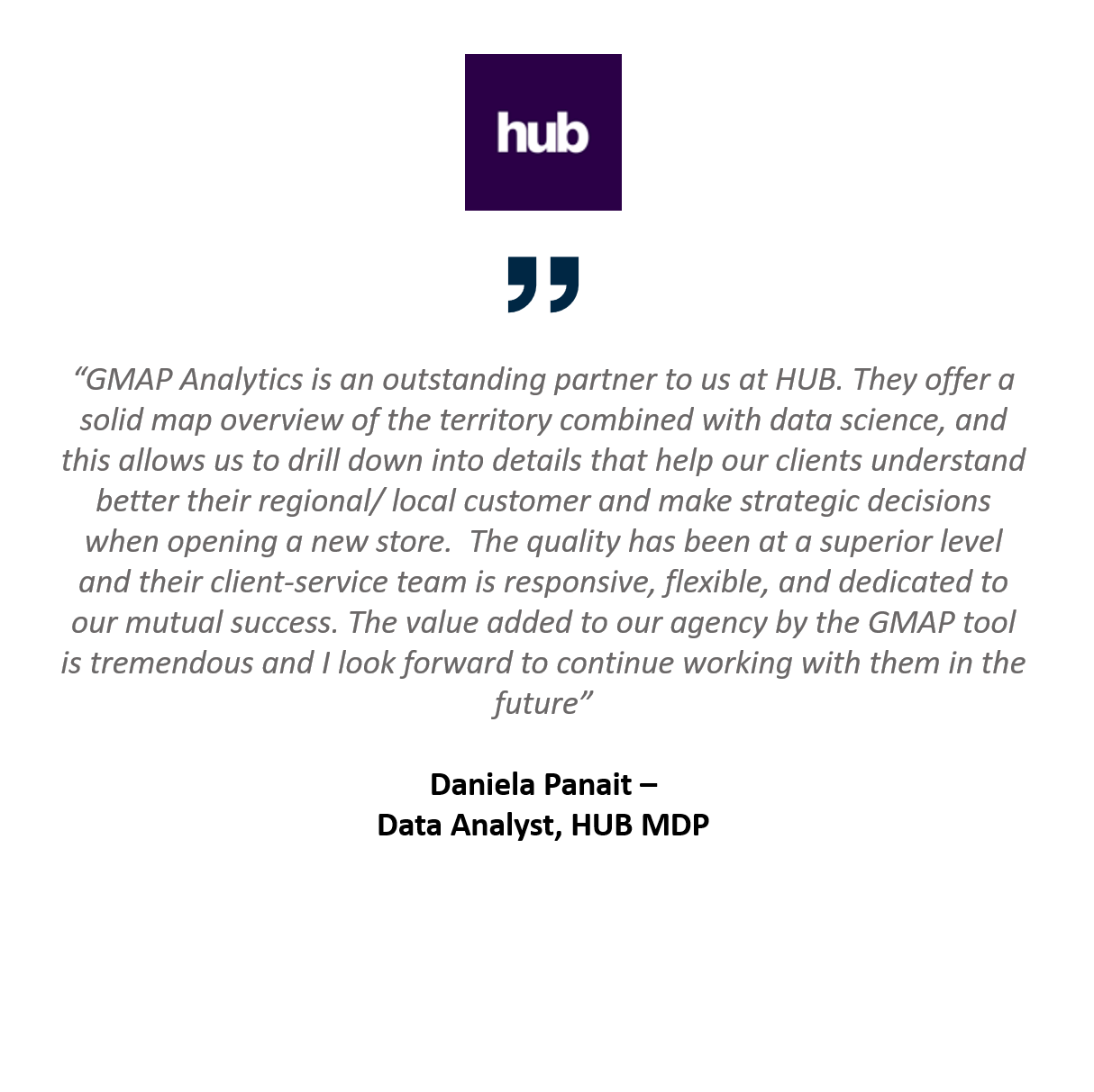 Marketing agency Hub use MVPLUS catchment tools to help their clients target customers when creating a location planning strategy.