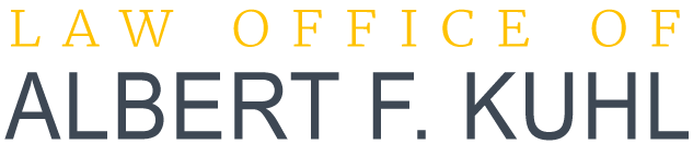 The logo for the law office of albert f. kuhl