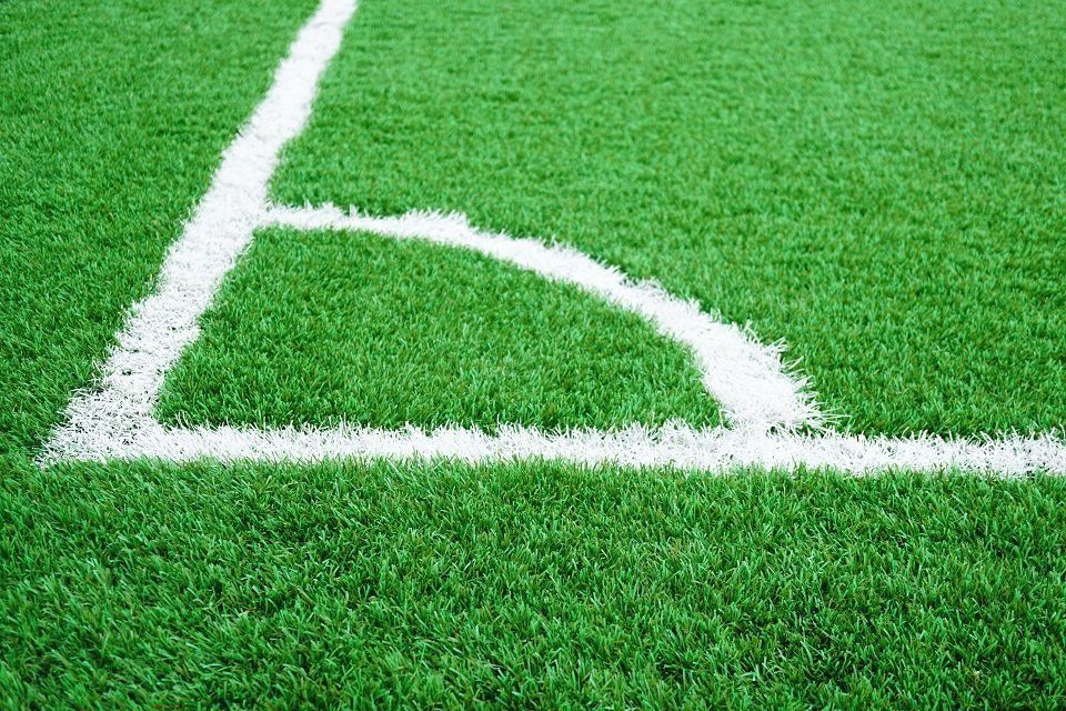 particolare di un campo da calcio