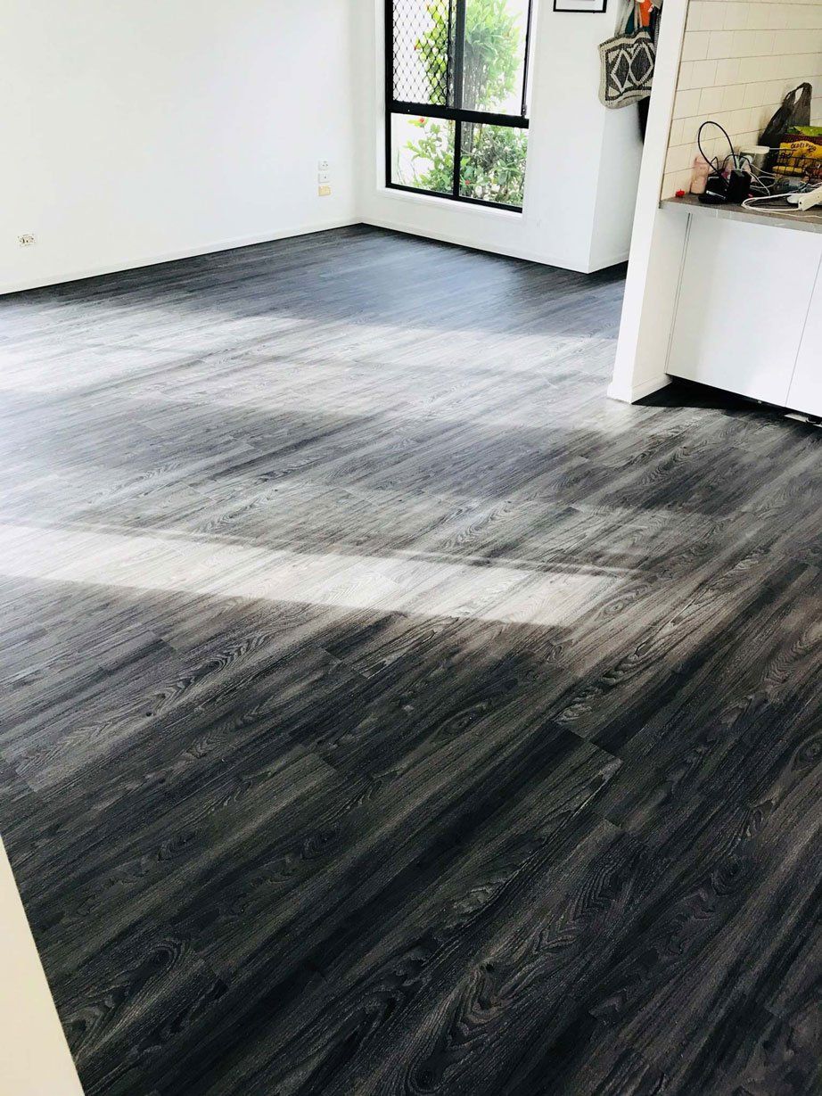 black tiles wood