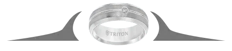Triton gray diamond band with brushed and polished finishes