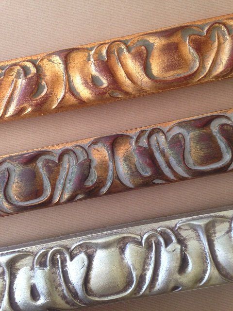 cornice asta intagliata oro vecchio argento