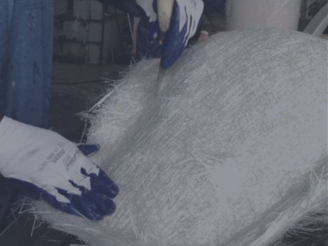 Fiberglass mat in part creation process