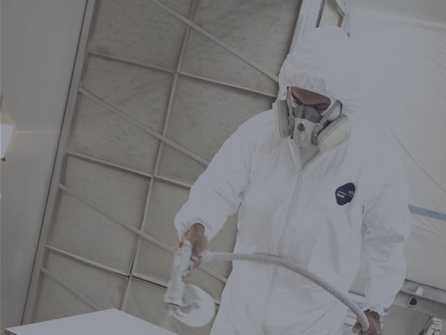Employee in protective gear while working