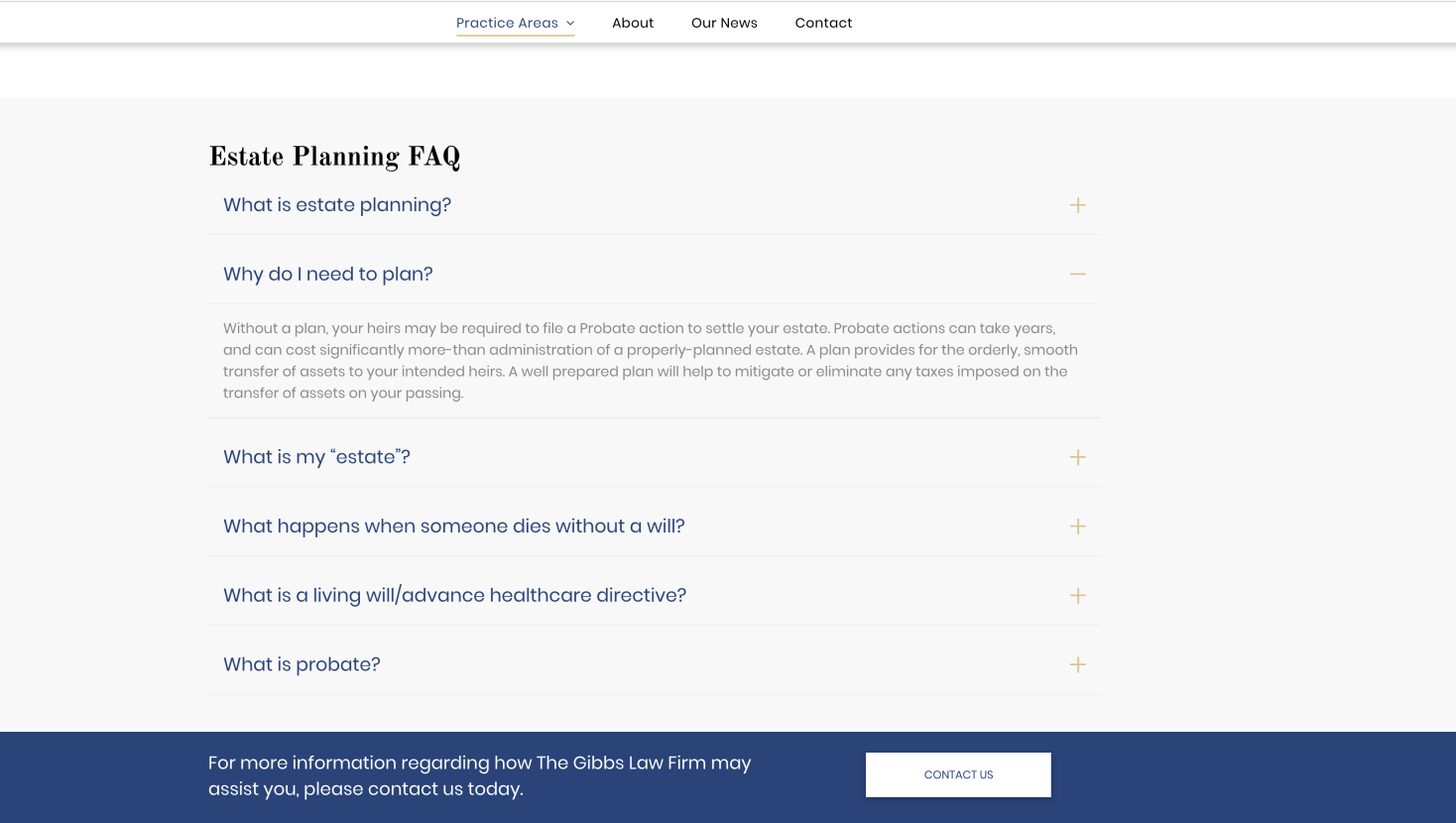 A screenshot of a website with a blue and white background