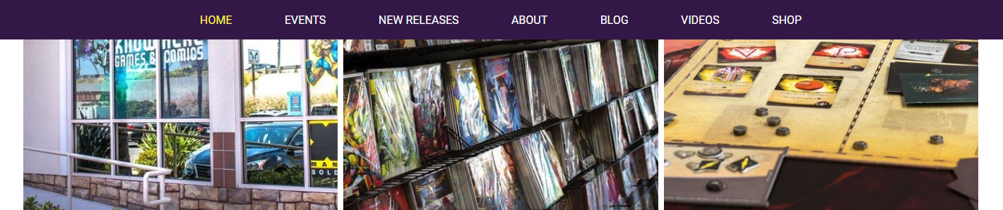 A blurred image of a book store with a purple background