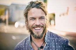 man with white teeth smiling