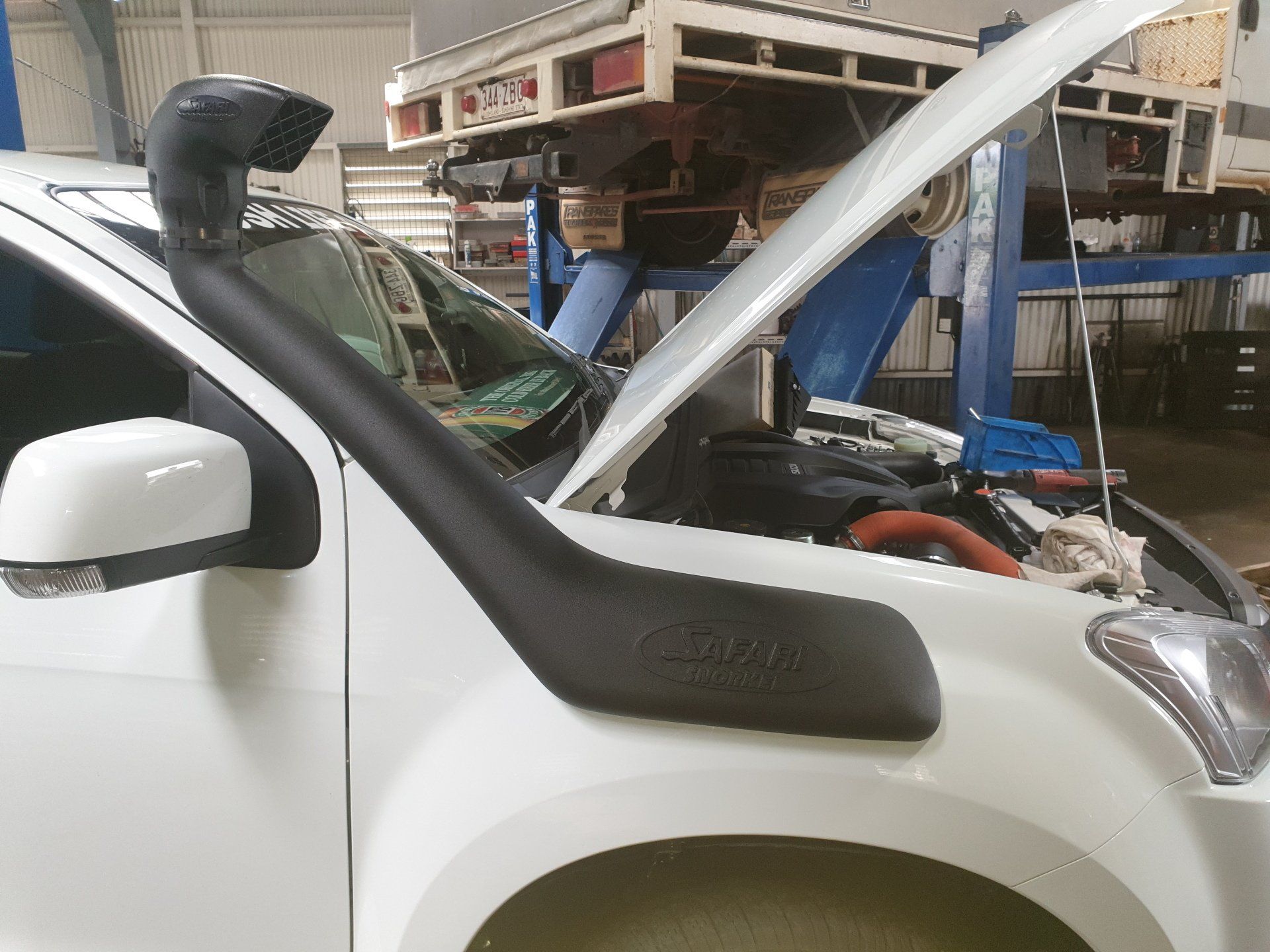 White Car in the Mechanic's Workshop - Specialist Mechanics in Cairns, QLD
