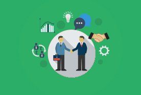 Handshake and speech quotes graphic