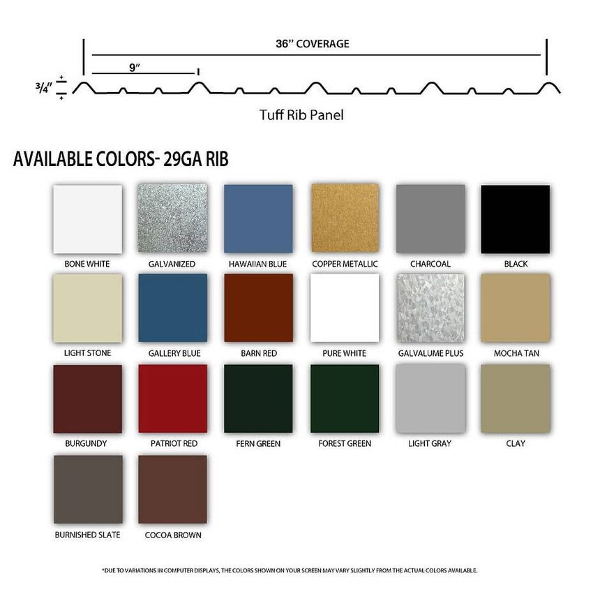 Tuff Rib Panel Color  — Metal roofs in Riceville, TN