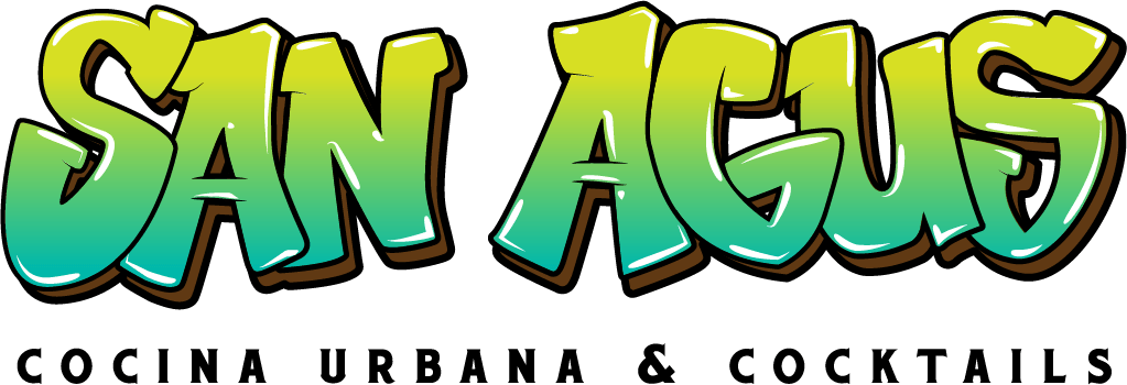 A logo for san agus cocina urbana & cocktails