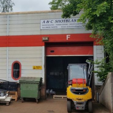 A & C Shotblasting workshop in Newbury, Berkshire