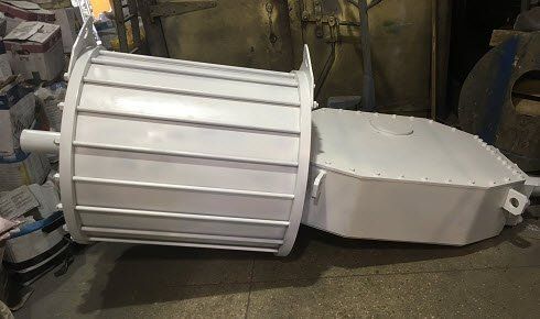 Powder coated heavy engineering equipment