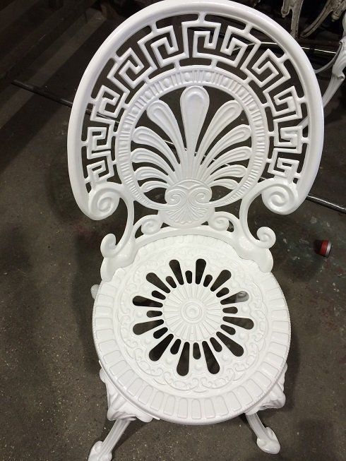 Patio chair shot blasted and coated