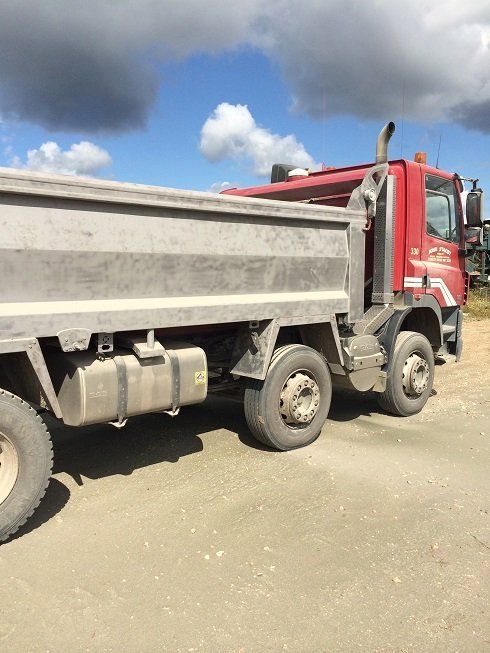 Shot blasted lorry