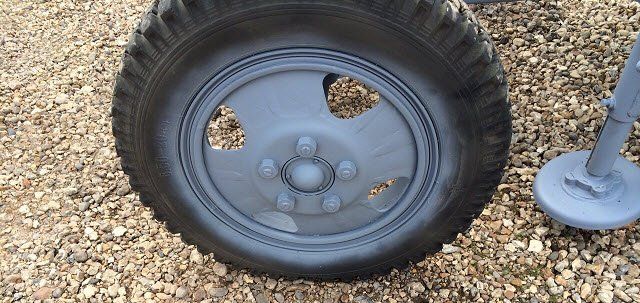 Wheel grit blasted and painted