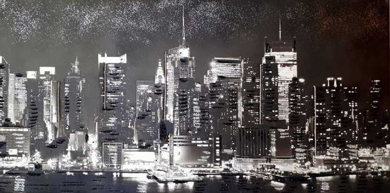 schizzo bianco e nero di new york