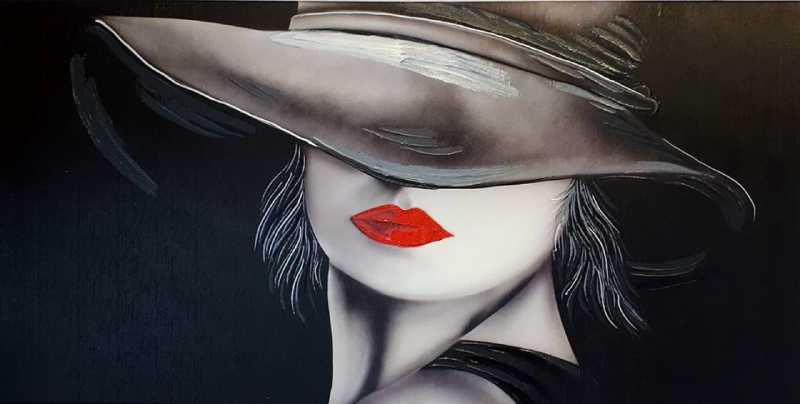 donna con rossetto disegnata
