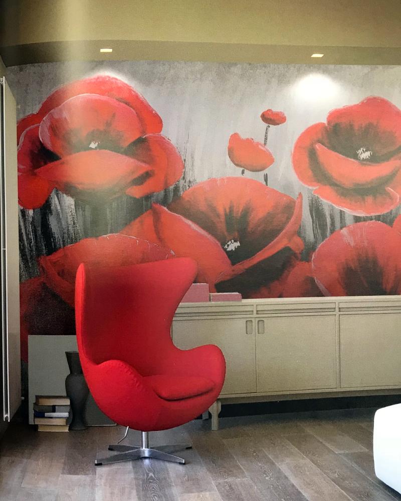 carta da parati con fantasia a fiori