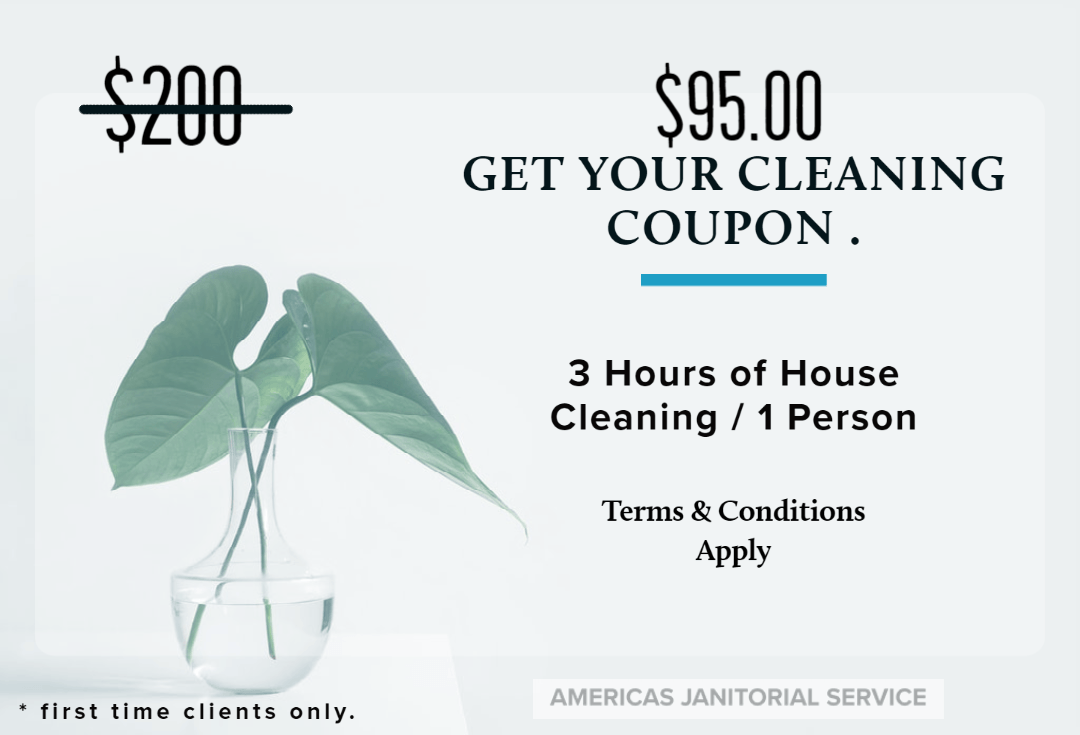 A coupon for $ 95.00 for 3 hours of house cleaning
