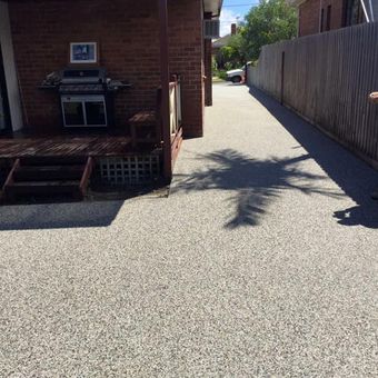 concrete in backyard