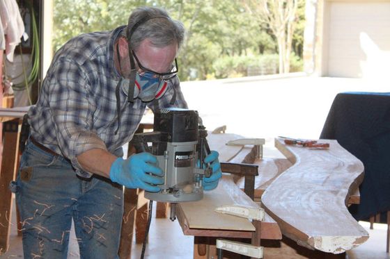 Leo Litto creating custom furniture
