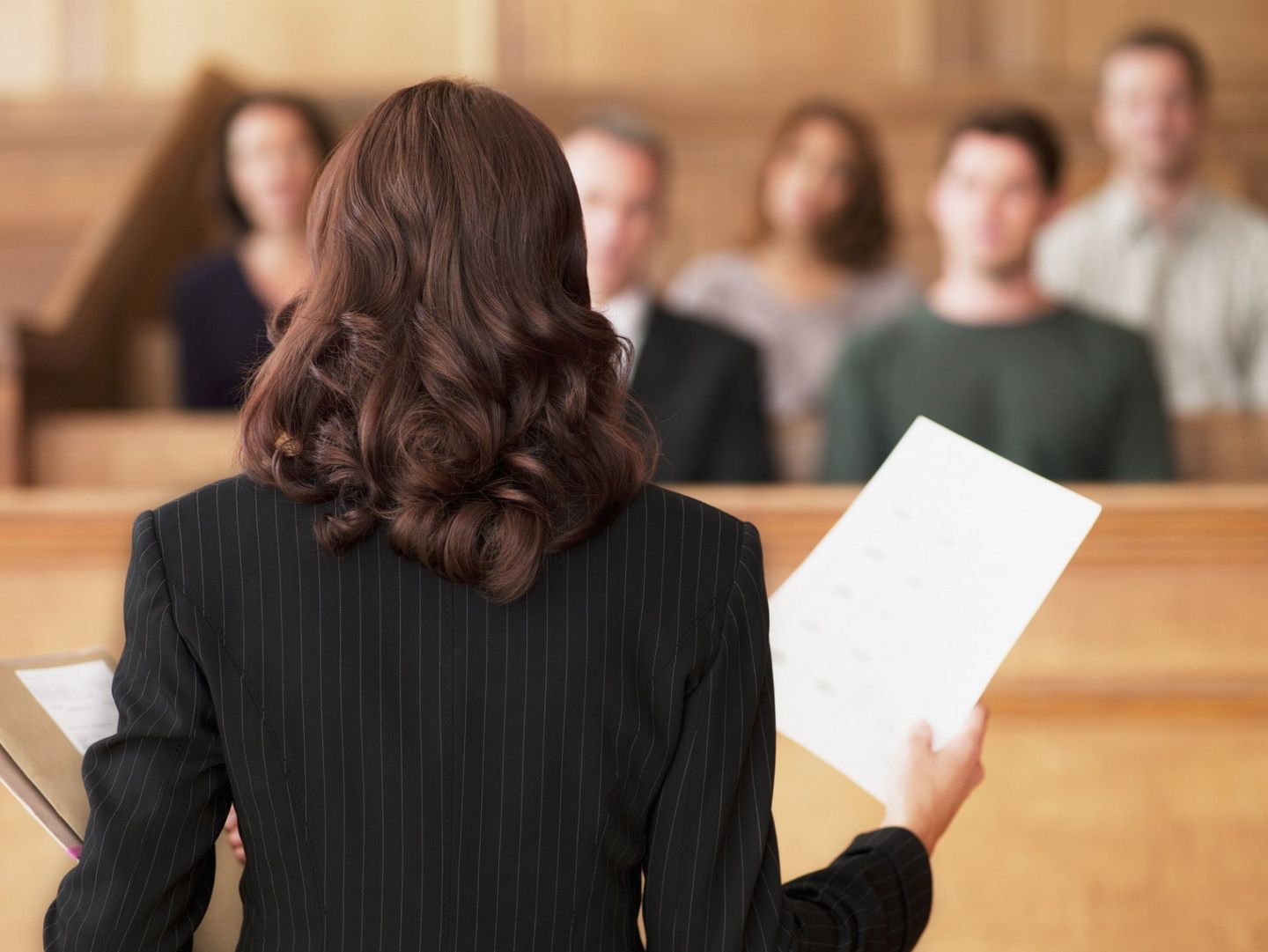 woman in courtroom