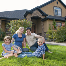 Family on Lawn Family on Lawn