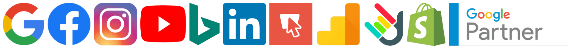 Partners & Advertising Networks - Google, Facebook, Instagram, YouTube, Bing, LinkedIn, Banner Snack, Analytics, DashThis