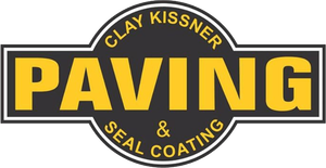 A logo for clay kissner paving and seal coating
