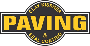 A logo for clay kissner paving and seal coating