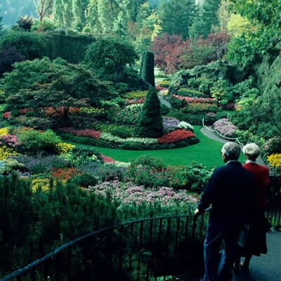 Two couple in park - landscapers in Sudbury, MA