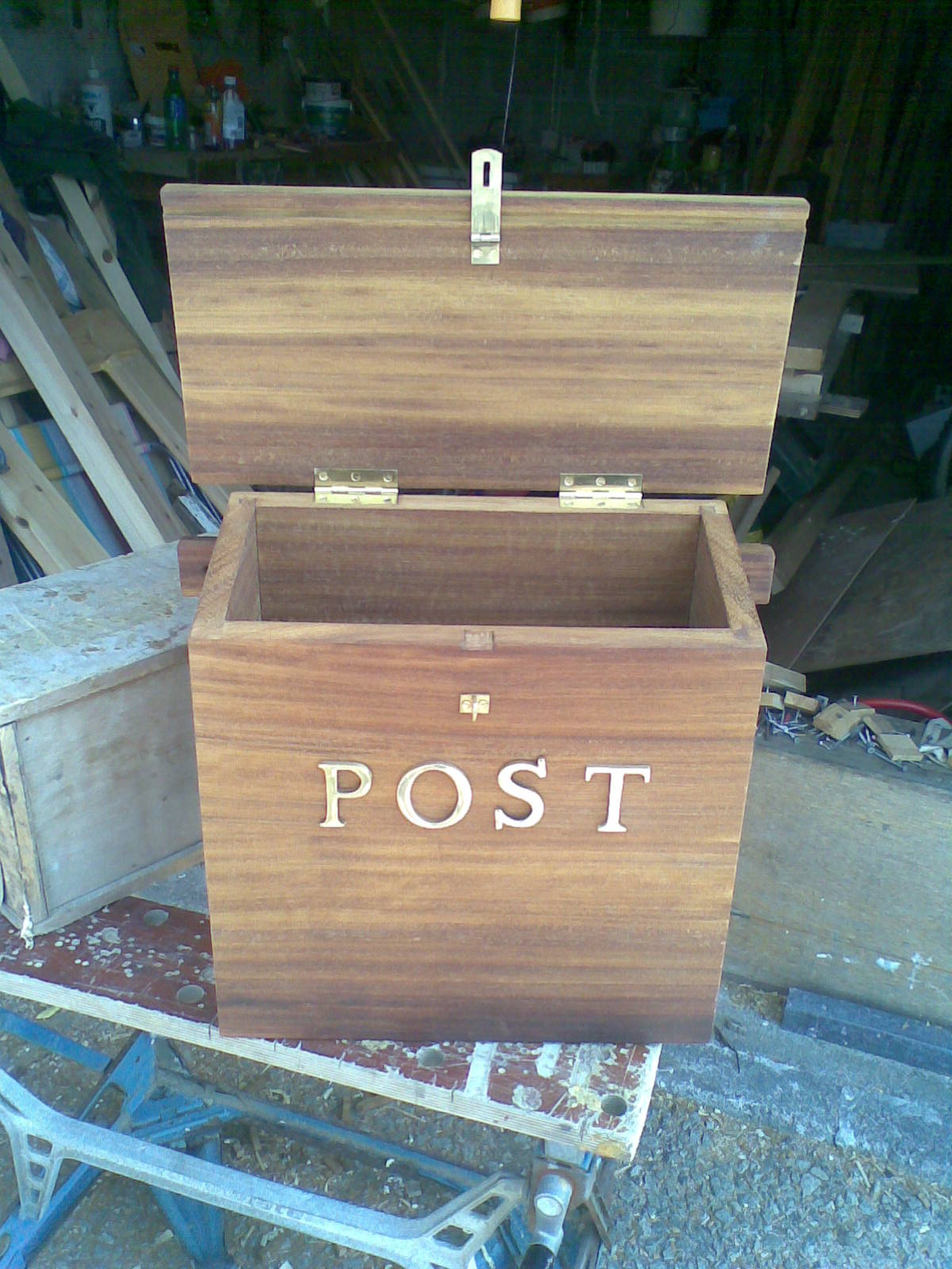 wooden post box